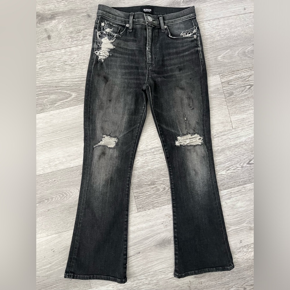 Hudson crop boot black vintage wash $248